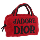 Christian Dior Hand Bag Pile Red Auth SW2351V-1