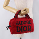 Christian Dior Hand Bag Pile Red Auth SW2351V-21