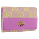 GUCCI GG Canvas Card Case Purple 783120 Auth SW2352SM-1