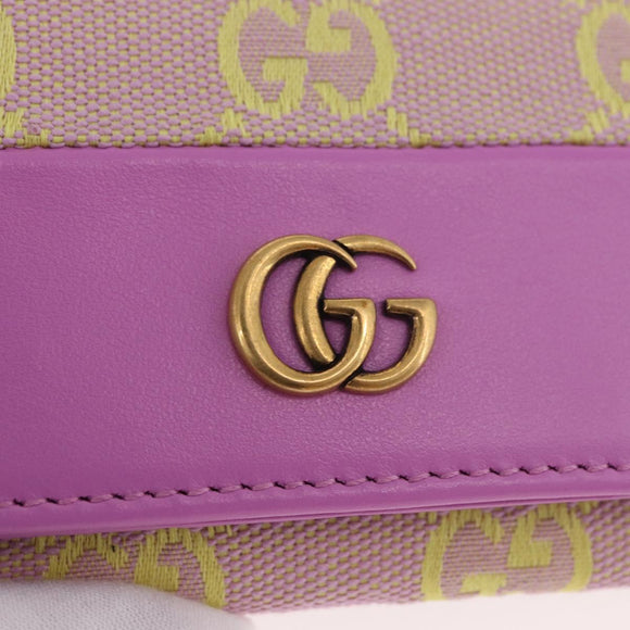 GUCCI GG Canvas Card Case Purple 783120 Auth SW2352SM