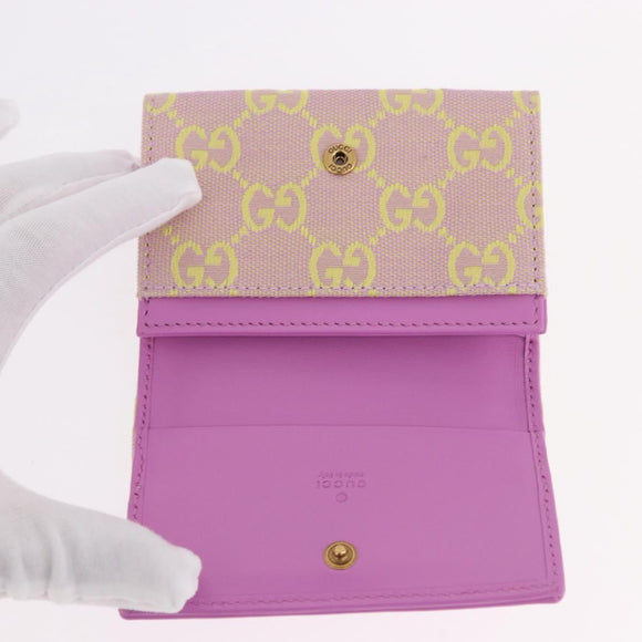 GUCCI GG Canvas Card Case Purple 783120 Auth SW2352SM