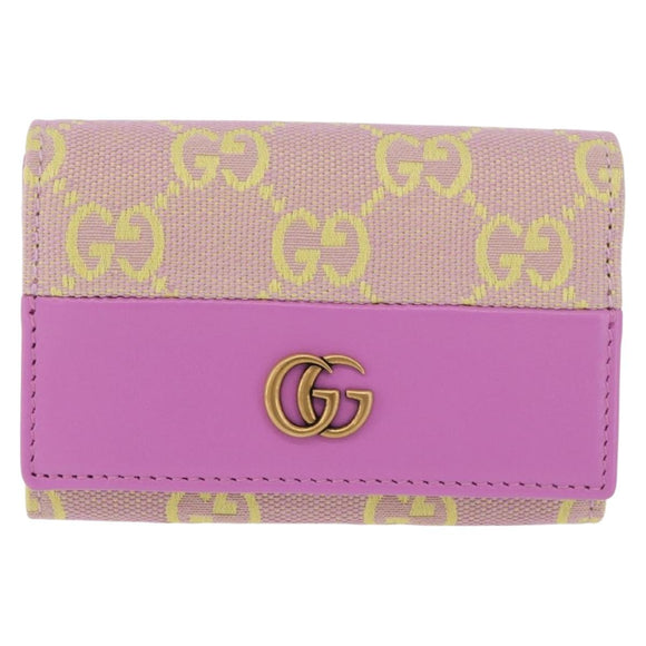 GUCCI GG Canvas Card Case Purple 783120 Auth SW2352SM