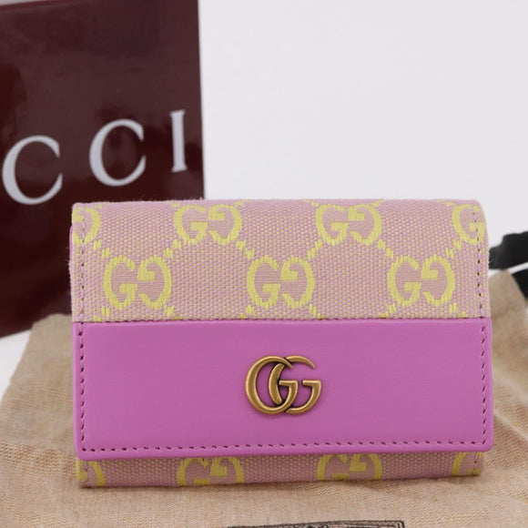 GUCCI GG Canvas Card Case Purple 783120 Auth SW2352SM