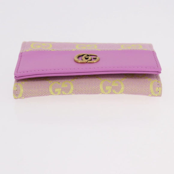 GUCCI GG Canvas Card Case Purple 783120 Auth SW2352SM