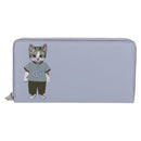 GUCCI Yuko Higuchi Zip Around Wallet Japan Leather Blue 847918 Auth SW2354SM-2