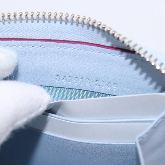 GUCCI Yuko Higuchi Zip Around Wallet Japan Leather Blue 847918 Auth SW2354SM