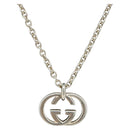 GUCCI Interlocking G Necklace Ag925 Silver Auth SW2356V-1