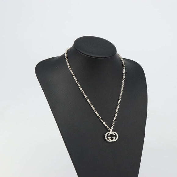 GUCCI Interlocking G Necklace Ag925 Silver Auth SW2356V