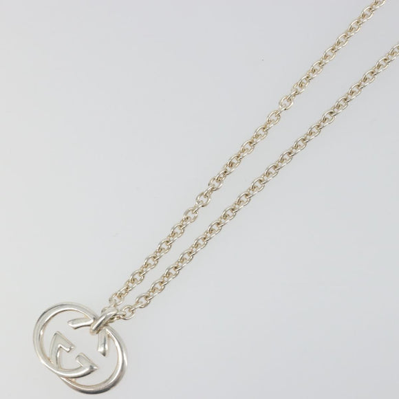 GUCCI Interlocking G Necklace Ag925 Silver Auth SW2356V