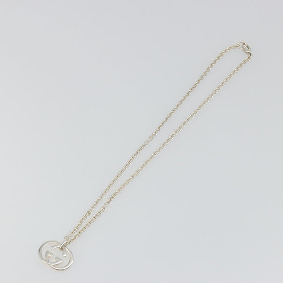 GUCCI Interlocking G Necklace Ag925 Silver Auth SW2356V