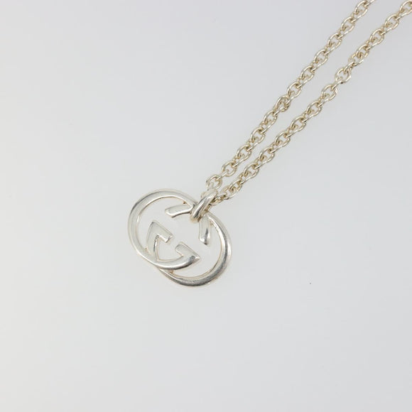 GUCCI Interlocking G Necklace Ag925 Silver Auth SW2356V