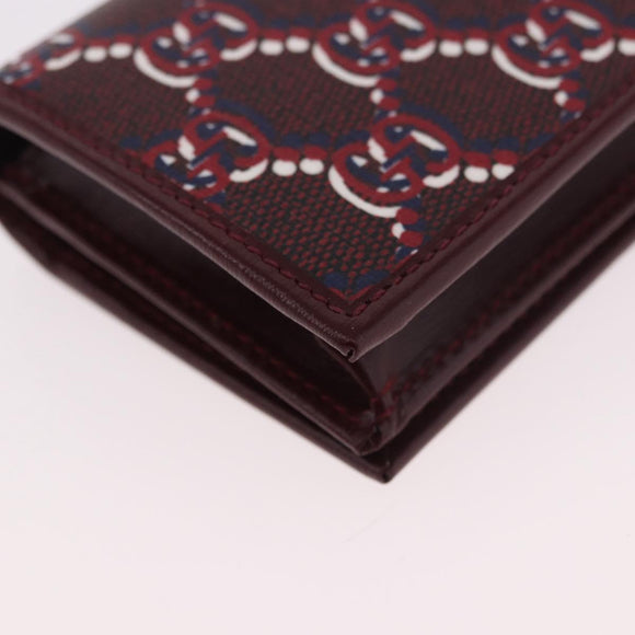 GUCCI GG Shadow Card Case PVC Bordeaux 795044 Auth SW2358M