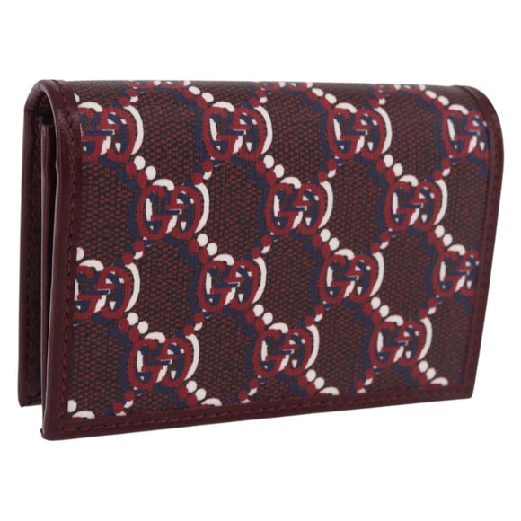GUCCI GG Shadow Card Case PVC Bordeaux 795044 Auth SW2358M