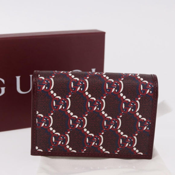 GUCCI GG Shadow Card Case PVC Bordeaux 795044 Auth SW2358M