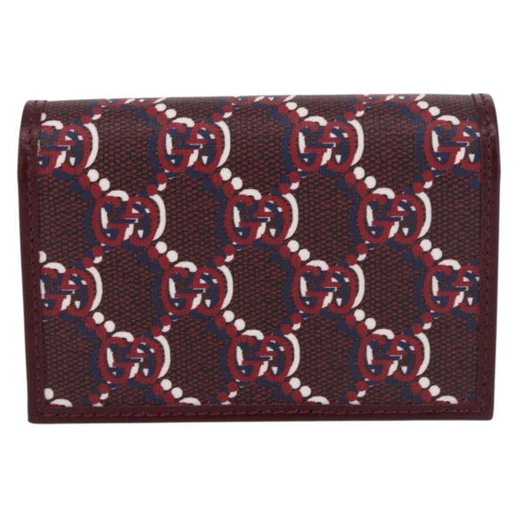 GUCCI GG Shadow Card Case PVC Bordeaux 795044 Auth SW2358M