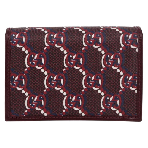GUCCI GG Shadow Card Case PVC Bordeaux 795044 Auth SW2358M