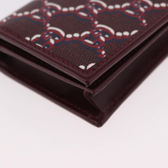 GUCCI GG Shadow Card Case PVC Bordeaux 795044 Auth SW2358M