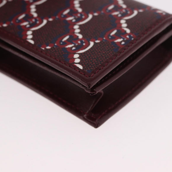 GUCCI GG Shadow Card Case PVC Bordeaux 795044 Auth SW2358M