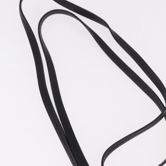 GUCCI Clochette Necklace Leather Black Auth SW2359V