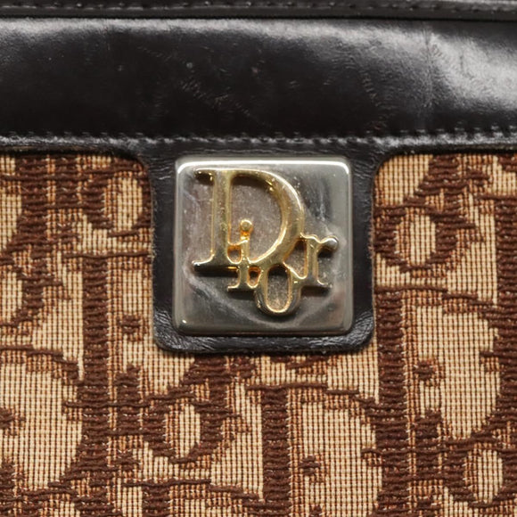 Christian Dior Trotter Canvas Shoulder Bag Brown Auth sw236