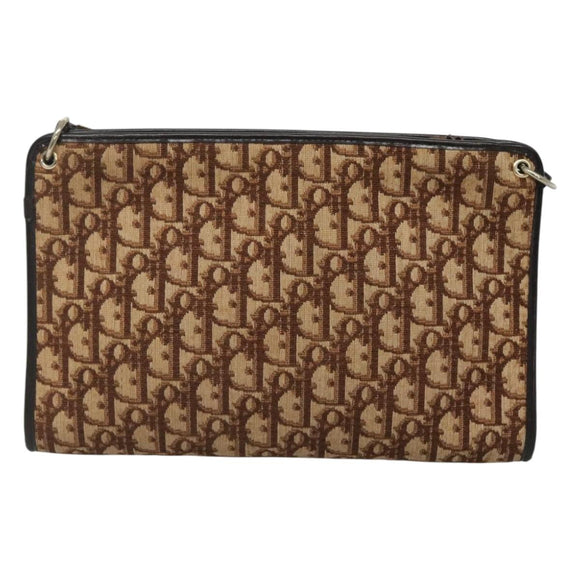 Christian Dior Trotter Canvas Shoulder Bag Brown Auth sw236