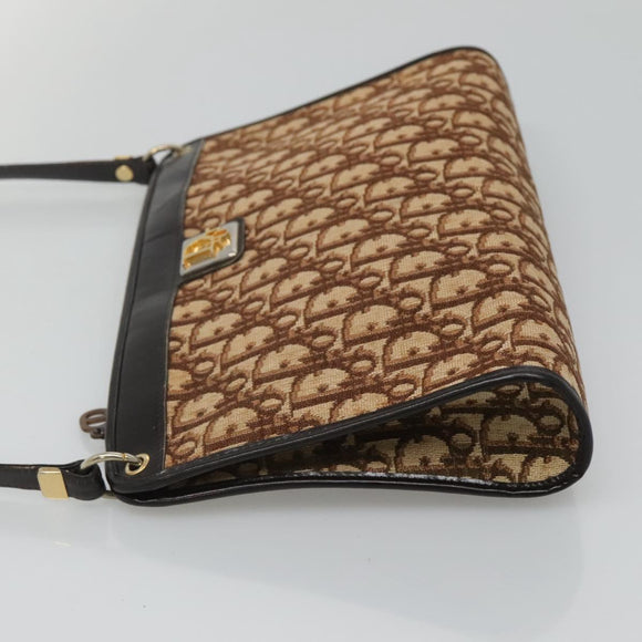 Christian Dior Trotter Canvas Shoulder Bag Brown Auth sw236