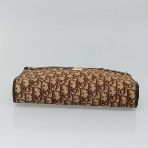 Christian Dior Trotter Canvas Shoulder Bag Brown Auth sw236