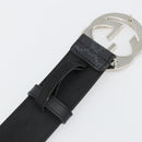 GUCCI GG Supreme Belt PVC 39.4"" Black Silver 411924 Auth SW2361M-10