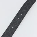 GUCCI GG Supreme Belt PVC 39.4"" Black Silver 411924 Auth SW2361M-8