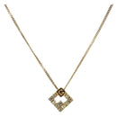 GIVENCHY Rhinestone Necklace metal Gold Auth SW2366-1