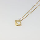 GIVENCHY Rhinestone Necklace metal Gold Auth SW2366-10