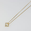 GIVENCHY Rhinestone Necklace metal Gold Auth SW2366-4