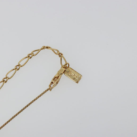 SAINT LAURENT Necklace metal Gold Tone Auth SW2370