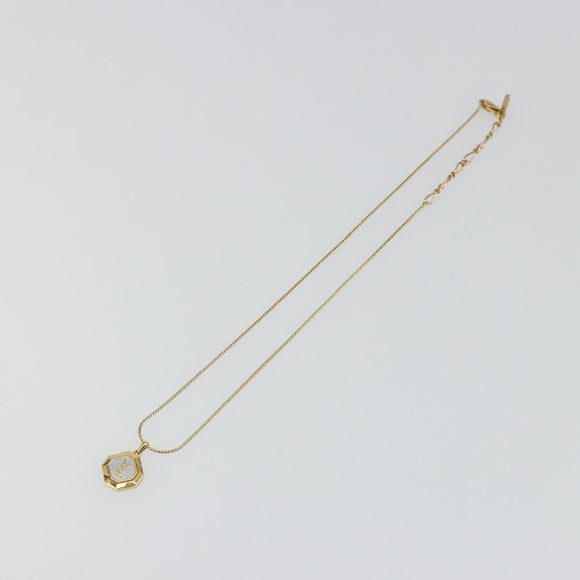 SAINT LAURENT Necklace metal Gold Tone Auth SW2370
