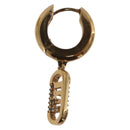 FENDI Aurochre Rhinestones Pierce Earring metal Gold Auth SW2373V-11