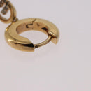 FENDI Aurochre Rhinestones Pierce Earring metal Gold Auth SW2373V-14