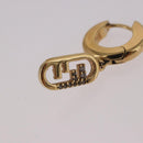 FENDI Aurochre Rhinestones Pierce Earring metal Gold Auth SW2373V-5