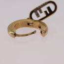 FENDI Aurochre Rhinestones Pierce Earring metal Gold Auth SW2373V-9