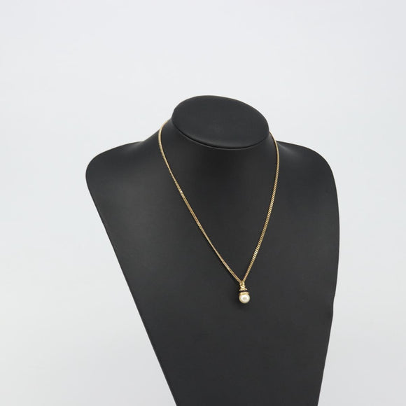 BURBERRY Necklace metal Gold Auth SW2375