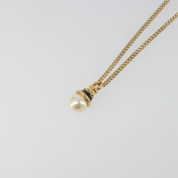 BURBERRY Necklace metal Gold Auth SW2375