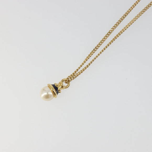 BURBERRY Necklace metal Gold Auth SW2375