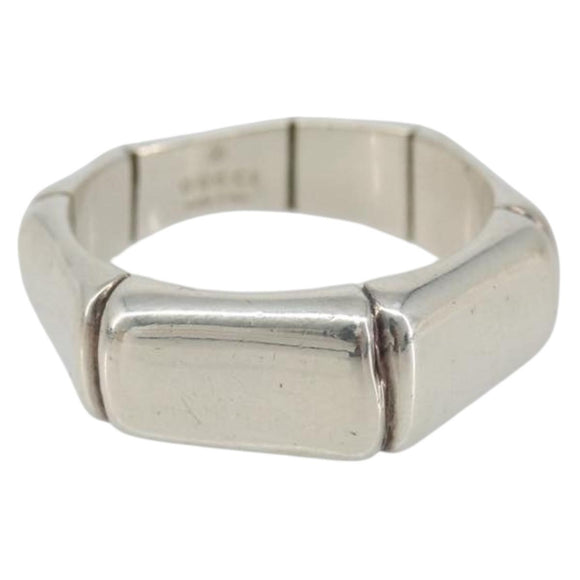 GUCCI Bamboo Ring Ag925 Silver Auth SW2377V