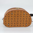 MCM Vicetos Logogram Vanity Hand Bag PVC Leather 2way Brown Gold Auth SW2380A-5