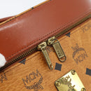 MCM Vicetos Logogram Vanity Hand Bag PVC Leather 2way Brown Gold Auth SW2380A-20