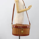 MCM Vicetos Logogram Vanity Hand Bag PVC Leather 2way Brown Gold Auth SW2380A-24
