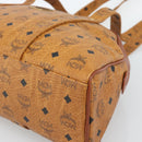 MCM Vicetos Logogram Tote Bag PVC Leather Brown Gold Auth SW2381A-9