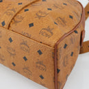 MCM Vicetos Logogram Tote Bag PVC Leather Brown Gold Auth SW2381A-15