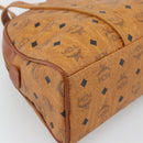 MCM Vicetos Logogram Tote Bag PVC Leather Brown Gold Auth SW2381A-16