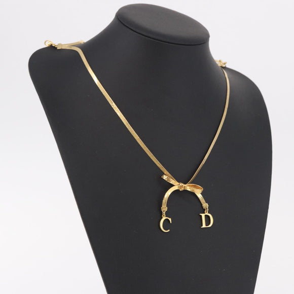 Christian Dior Necklace metal Gold Auth SW2382V