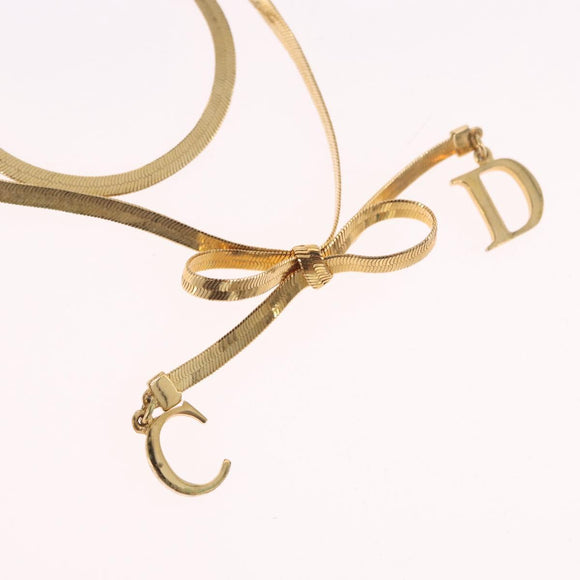 Christian Dior Necklace metal Gold Auth SW2382V